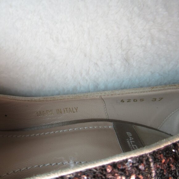 Baldan Venezia Brown Glitter Peep-Toe Heels | Size 37 (fits like US 6.5) - Picture 10 of 11